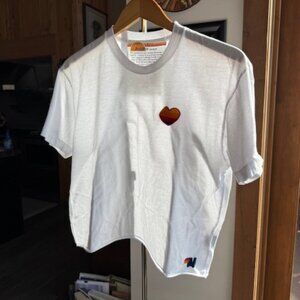 Aviator Nation White Tee with Heart Detail (Sz L)